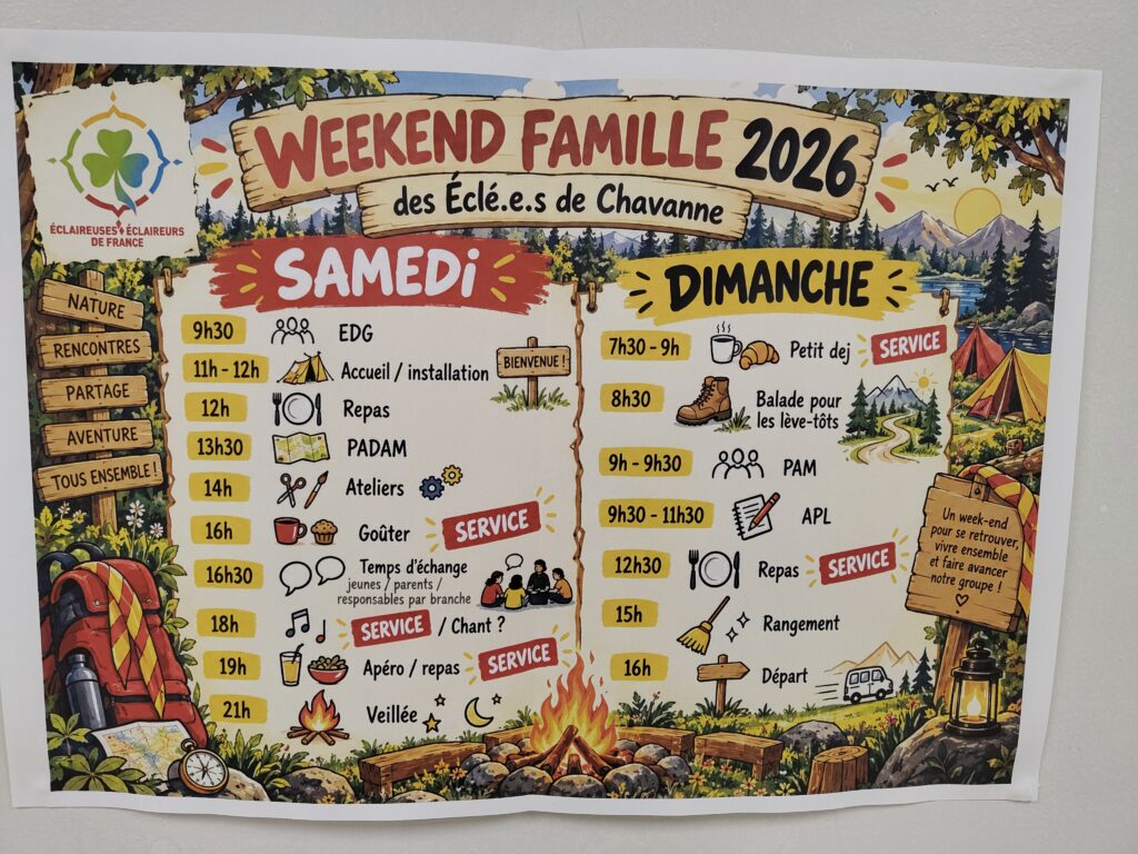 Week-end familles des 10 & 11 octobre 2026